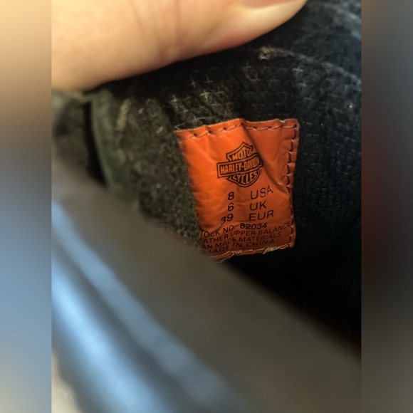 Harley Davidson black leather motorcycle boots - Picture 5 of 8